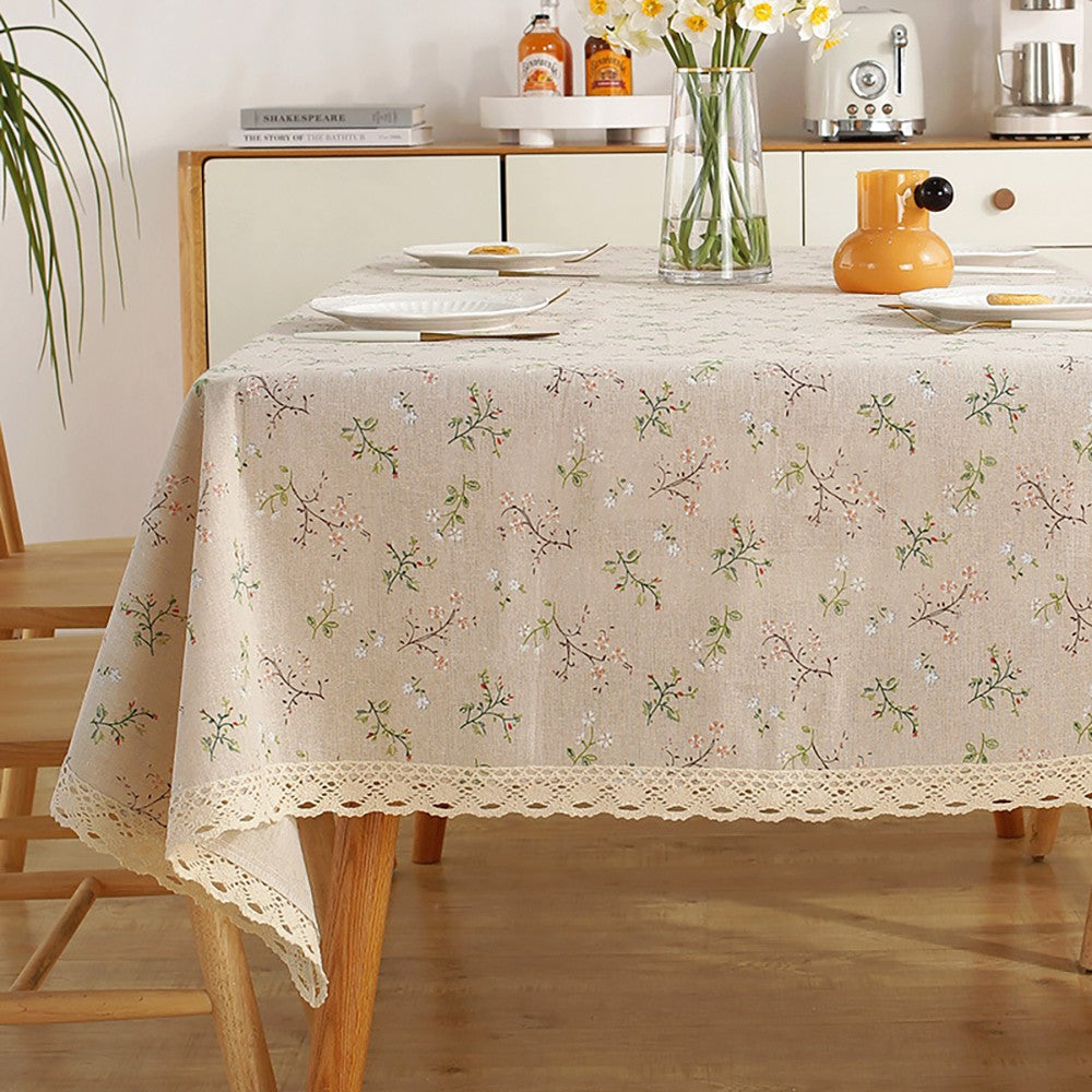 Classic White Lace Tablecloths Rectangle Dust-Proof Table Covers for Living Room Kitchen Dinner Picnic Tabletop Home Decorations