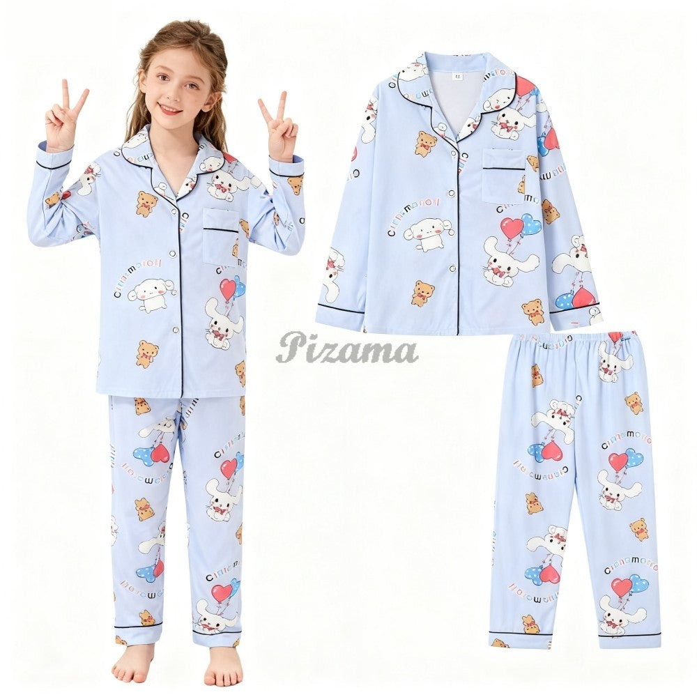 Sanrio Kuromi Girls Pajamas Sets Pijamas Navideños Melody Cinnamoroll Kids Pyjamas Girls Clothes 2pcs Full Sleeve & Pants Sets