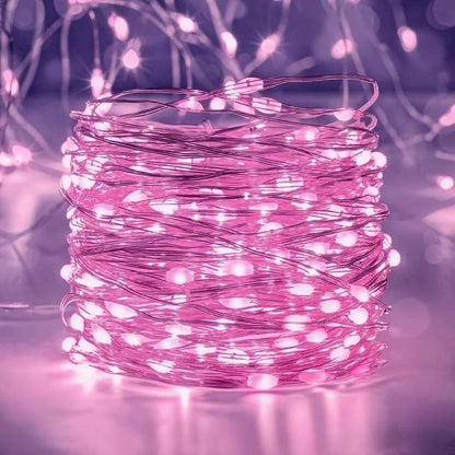 Battery Powered LED String Lights 10/20/30/50/100LED Copper Wire Lights for Camping Wedding Flowers Christmas Decoration