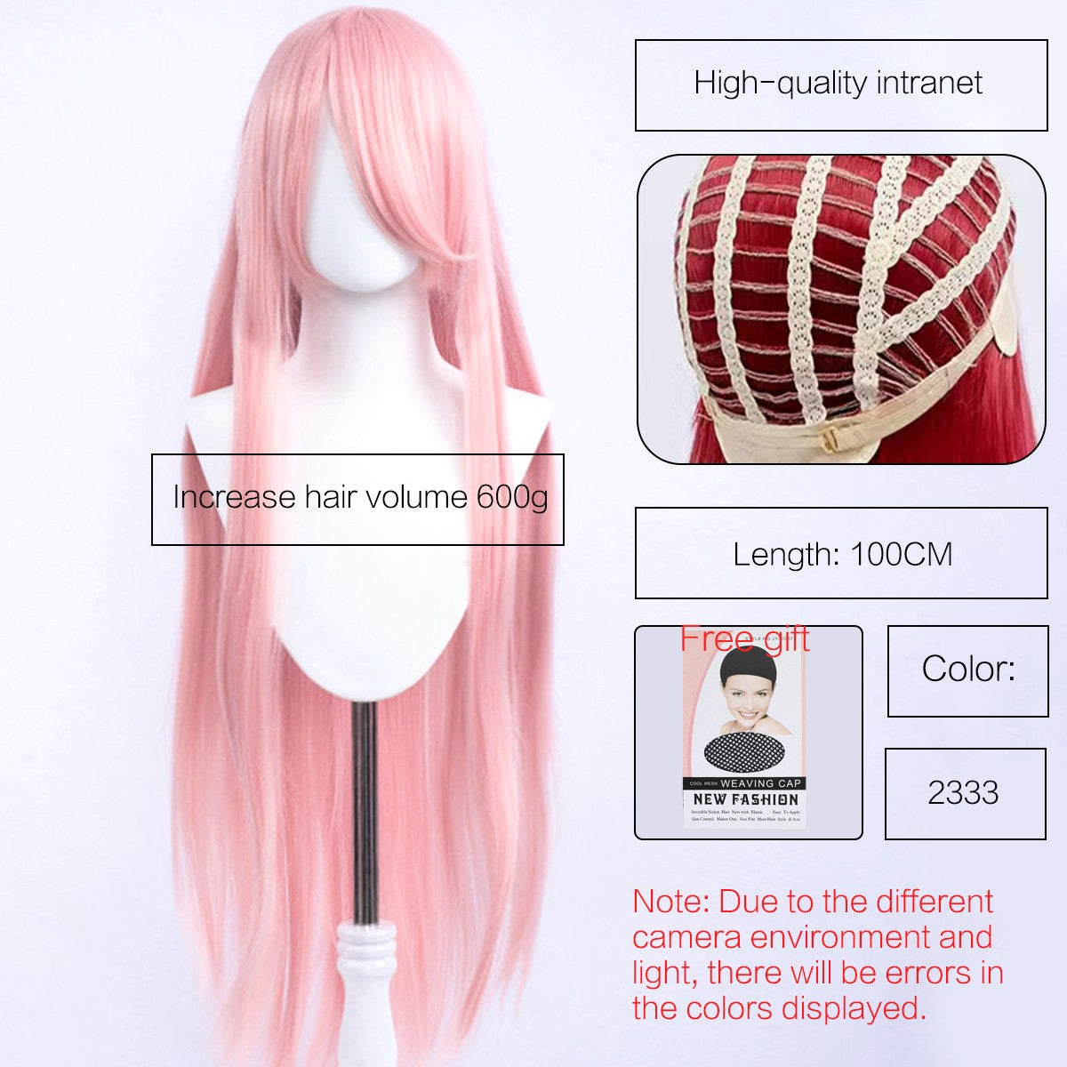 Synthetic Cute Cosplay Wig 40-inch Oblique Bangs Anime Costume Long Straight Lolita Wig Party Wig