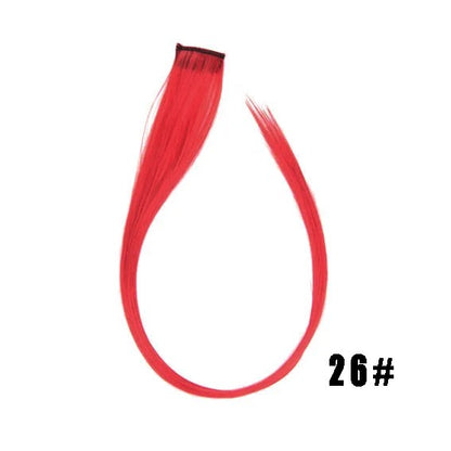 Mega Hair Tic Tac Sintético 55 cm Longo Colorido Liso Peças de Cabelo Sintéticas para Uso Diário Festas