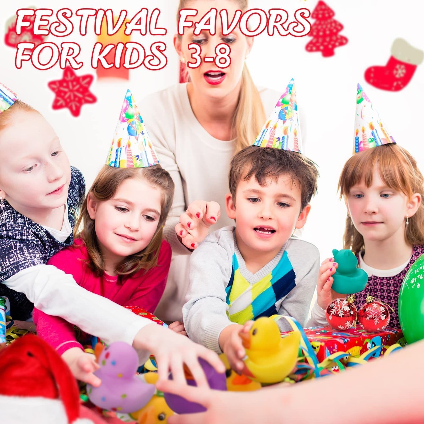 100 Pack Rubber Ducks in Bulk, Assorted Duckies for Jeeps Ducking, Rubber Duckies for Baby Bath Toys, Kids Bath Pool Toys