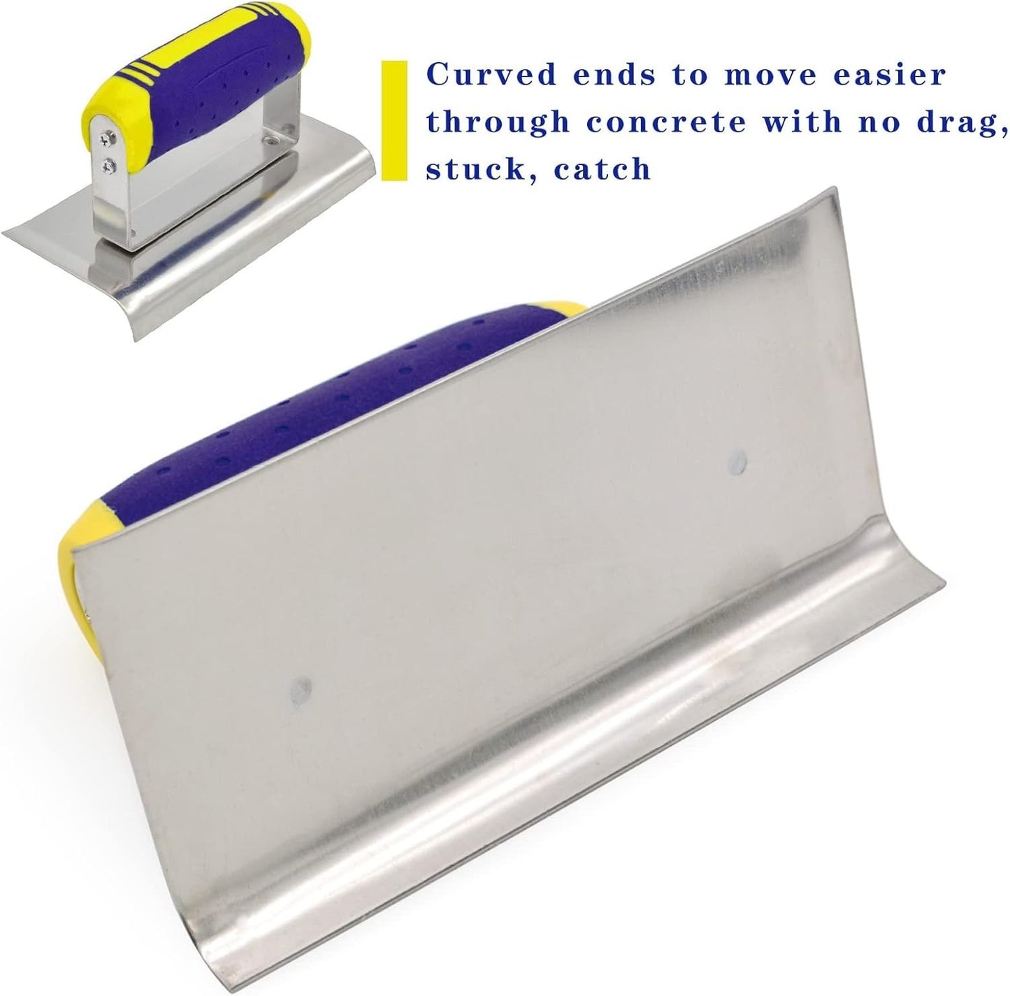 Conjunto de 2 peças de ferramentas para concreto, plaina e sulcador de mão de aço inoxidável, kit de ferramentas de acabamento para gesso e cimento