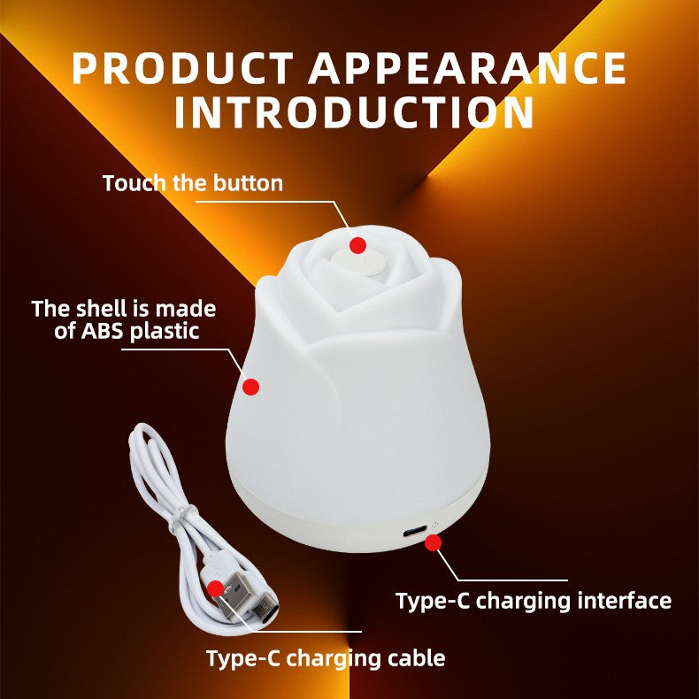 Night Lights for Bedroom Sleeping Lamp Rose Decor Light USB Charging Touch Led Lights For Christmas Gift House Decoration light