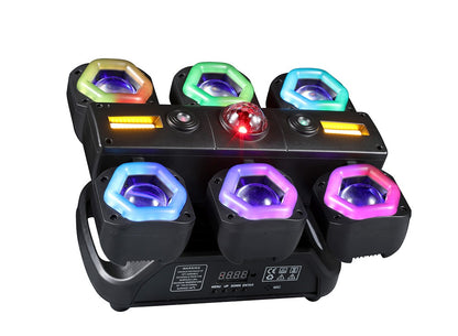 New 120W 6*15W Beam Effect Moving Head RGBW Wash for Dj Disco Party Wedding Show Bar Golden Light Bluemoon Pro Stage Lighting