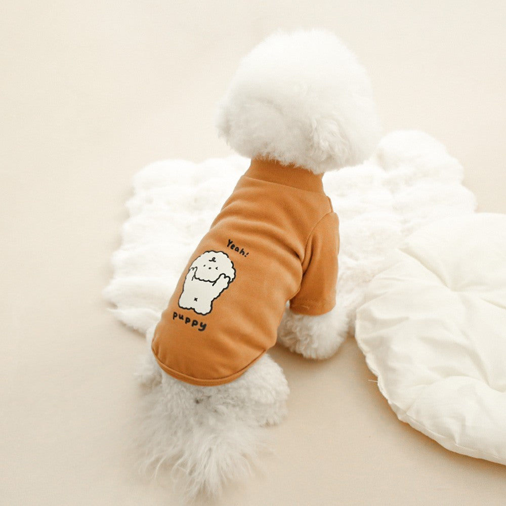 Moletom de Pelúcia Outono/Inverno para Cachorros, Casaco Básico Quente para Cães com Desenho Animado, Pelúcia Alemã Dupla Face Espessa Gola Alta para Pets