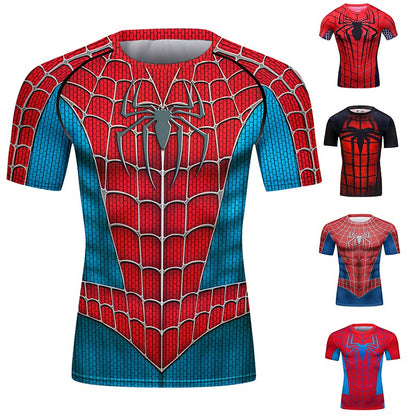 New Men Comics Cosplay Spiderman Iron Man Compression T-shirt Short Sleeve Sport Tees Tops Fitness Sportwear Marvel Clothes