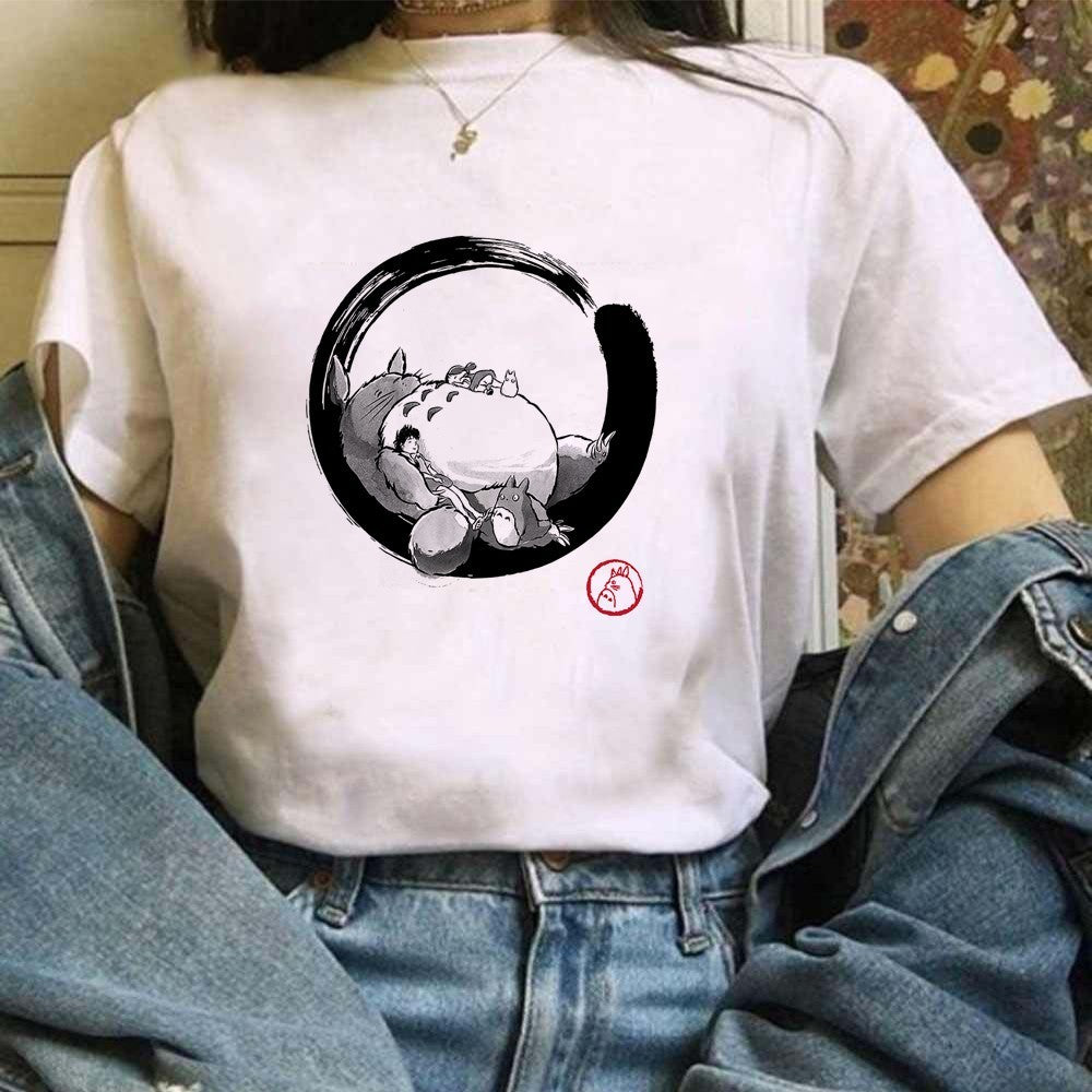 Miyazaki Hayao Kawaii T-shirt Graphic Tshirt Clothes Fashion Totoro Studio Ghibli Cute Anime T Shirt Women Harajuku
