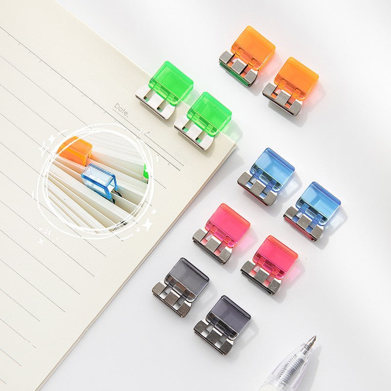 10/20pcs Mini Paper Clips Set Candy Color Transparent Metal Bookmark for File Index Page Holder Clamp Memo Office School F709