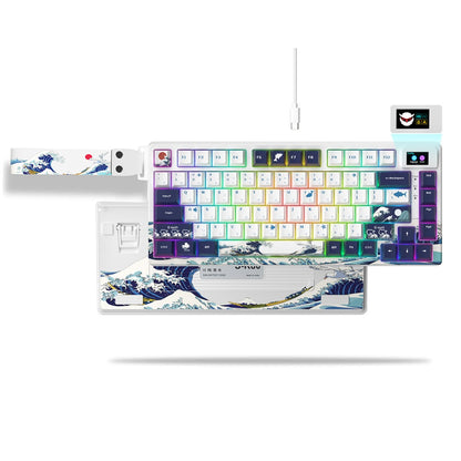 Teclado Gamer Mecânico Womier S-K80 75% com Display OLED Colorido Hot Swap Gasket Mount RGB Teclado Personalizado