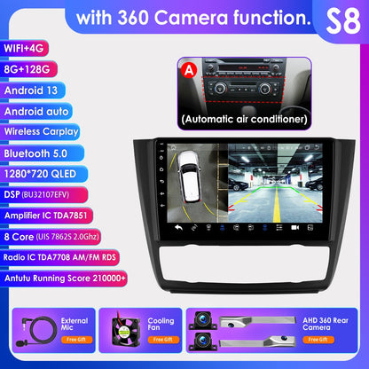 Carplay 4G Android 13 Car Radio for BMW 1 Series E81 E82 E87 E88 AT MT Auto Manual Multimedia Player Nav GPS 2Din Stereo DSP RDS