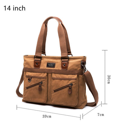Men's Business Canvas Handbag Outdoor Crossbody Bag Men's Bag Shoulder Bag Student Casual Messenger Bag For Men Male Handbag