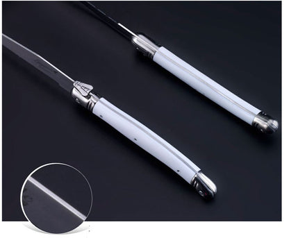 Conjunto de Facas de Churrasco Laguiole em Aço Inoxidável 6/7 Peças, Facas de Churrasco com Suporte de Madeira, Faca de Jantar de Aço, Conjunto de Talheres Coloridos de Natal