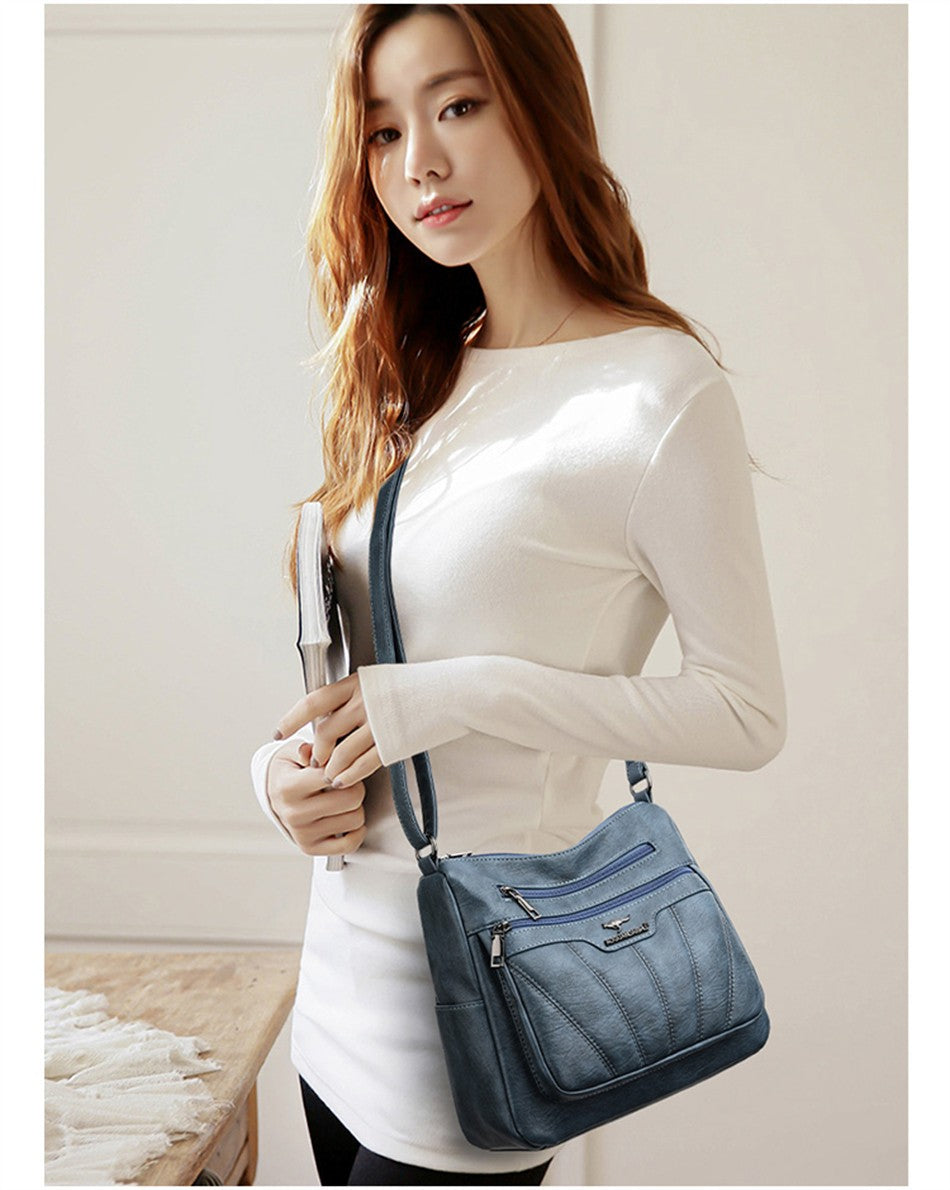 Soft Leather Women Bag Branded Designer Ladies Handbag Purses 2023 Luxury Female Shoulder Bag Large Capacity Crossbody Bags Sac