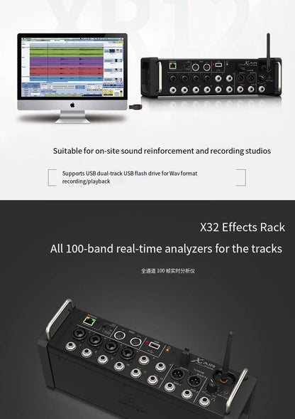 Mesa de Som Digital Controlada por Tablet XR18, Console Profissional de Mixer de DJ com DSP para Sistema de Áudio com Line Array