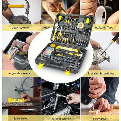 Kit de Ferramentas com 108 Peças Jogo de Ferramentas para Casa Kits de Ferramentas Domésticas DIY para Reparos e Manutenção em Casa