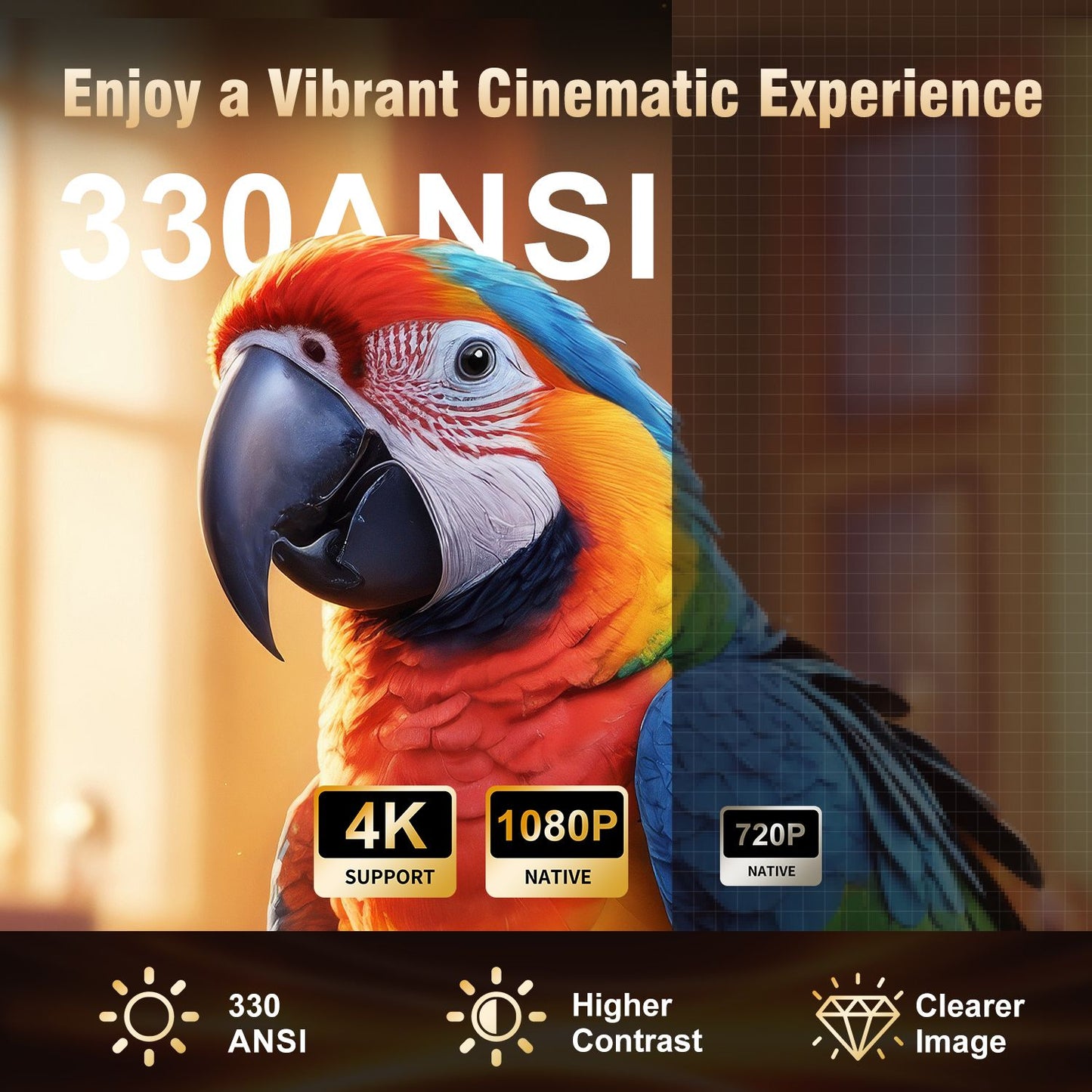 Projetor Magcubic HY310 Android 11 1080P 4K WiFi6 Portátil para Filmes ao Ar Livre 330 ANSI Foco Automático BT5.4 Air Mouse