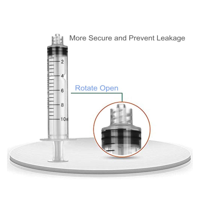 Seringa Luer de 1/3/5/10ML com Agulha de Ponta Romba de 14-25Ga 1,5" e Conjunto de Tampa de Agulhas de Distribuição de Aço Inoxidável para Mistura de Líquidos