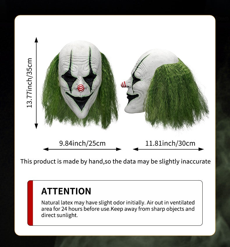 Horror Clown Mask Cosplay Prop Latex Mask, Carnival Novelty Mask, Suitable for Themed Parties, Prank Costumes, Halloween Dance Performances, Etc
