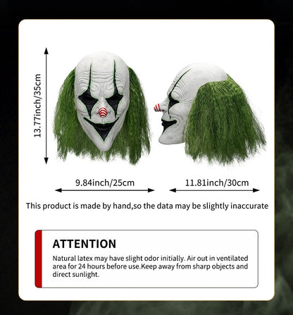 Horror Clown Mask Cosplay Prop Latex Mask, Carnival Novelty Mask, Suitable for Themed Parties, Prank Costumes, Halloween Dance Performances, Etc