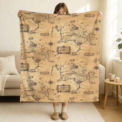 Middle Earth Map -Lords Of The R-Rings Blanket Soft and Skin Friendly For Couch Bed Napping Bedspread All Seasons Comforter