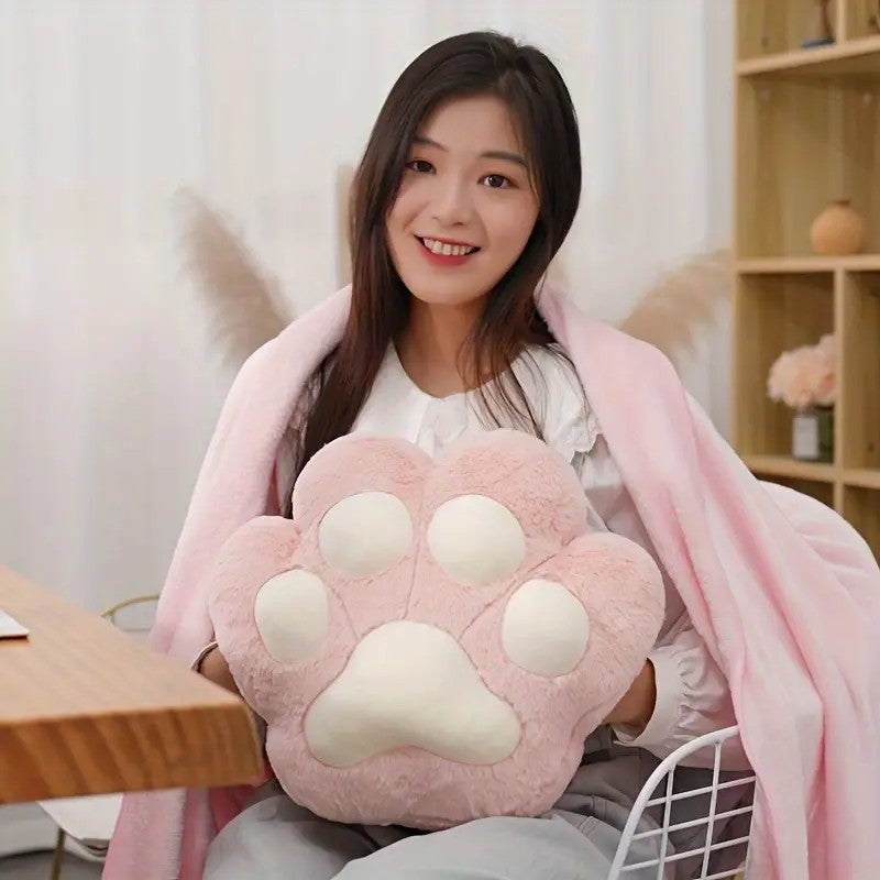 Blanket nap Cat paw throw pillow dual-use office good hand warmer pillow Car air conditioner 2-in-1 pillow
