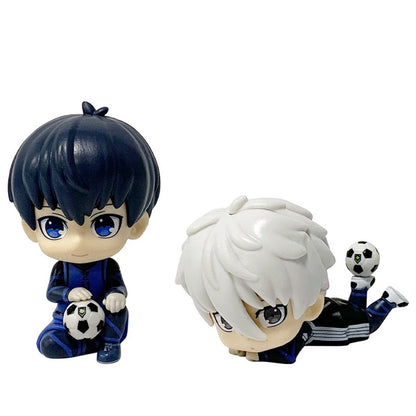 9cm Blue Lock Anime Figura Versão Q Nagi Seishirou Boneco de Ação Kawaii Isagi Yoichi Estatueta PVC Coleção Modelo Boneca Brinquedos