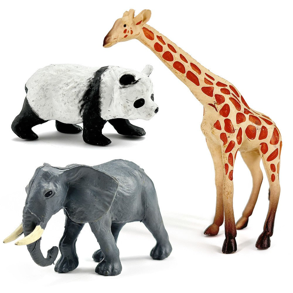 Conjunto de 12 Peças de Brinquedos Animais Selvagens Simulados e Atualizados: Leão, Tigre, Girafa, Zebra, Panda Realistas Para Crianças - Presentes de Natal