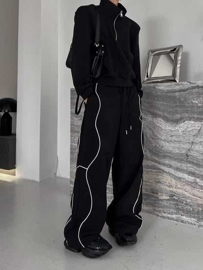 Men's Casual Pants Straight Punk Black Loose Baggy Male Trousers Clothes Plus Size Polyester Vintage Sale Cotton Fashion 2025