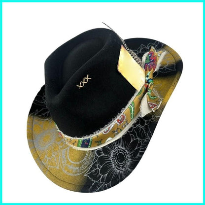 Friendly Cotton Blend Western styles Hat Braided Band Decoration Unisex