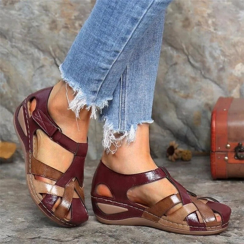 2021 New Style Women's Sandals Hollow Magic Sole Plus Size Slanted Heel Independent Station Women's Shoes Wholesale