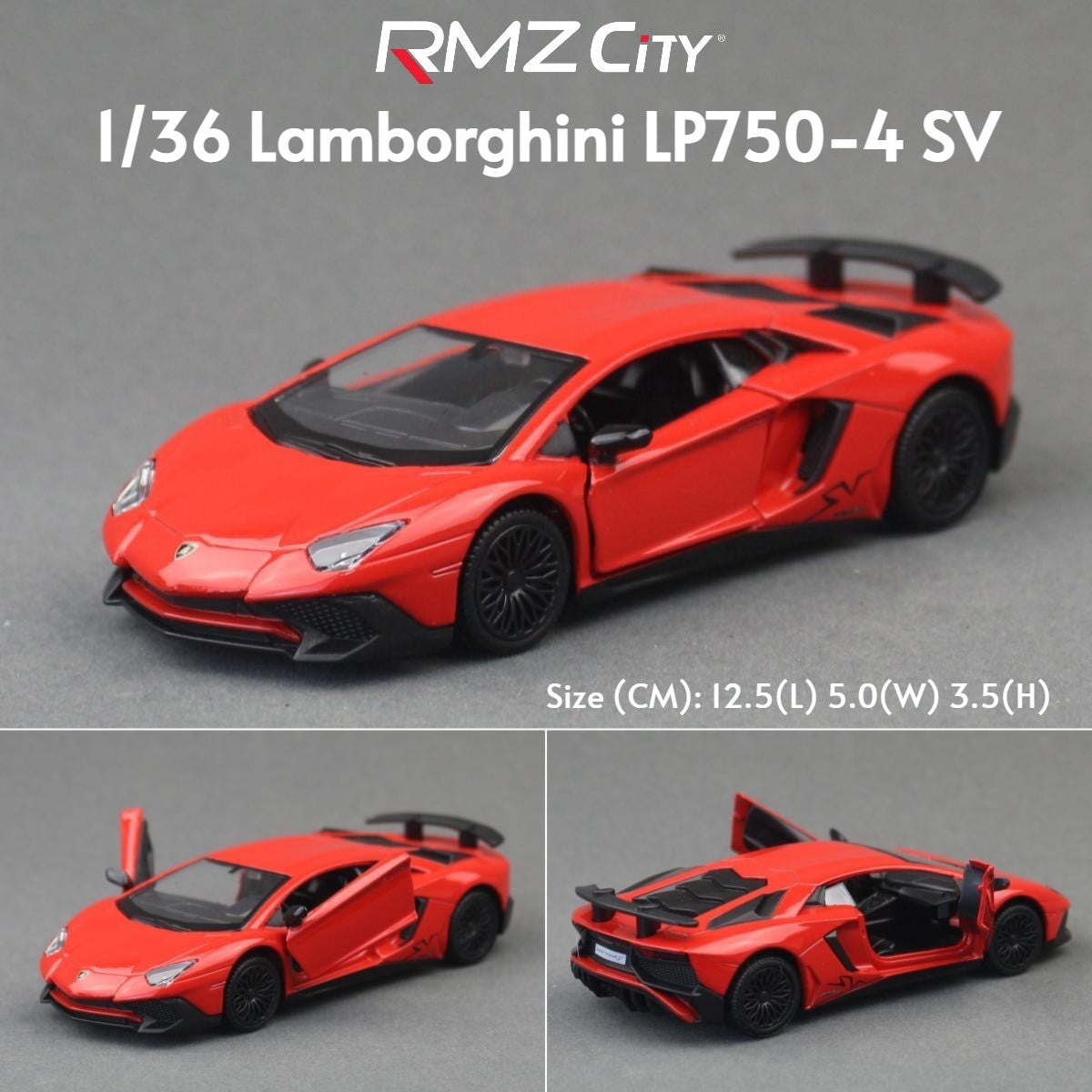 1/36 Lamborghini Super Sport Miniatura de Carro de Brinquedo para Crianças RMZ CiTY Diecast Metal Carrinho de Fricção para Coleção Presente Meninos