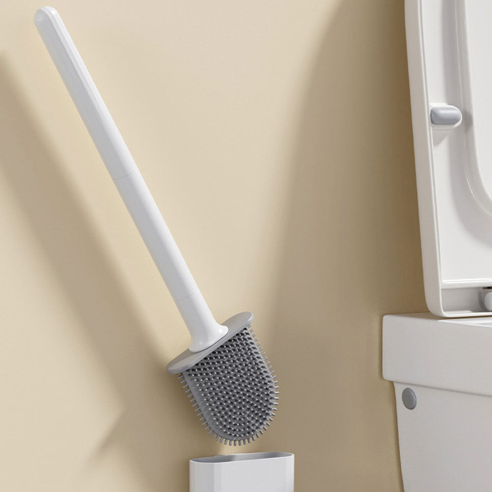 Silicone Toilet Brush With Holder Wall-Mounted Toilet Cleaning Brush Rubber Bristle Toilet Cleaner Brushes Bathroom Accessories