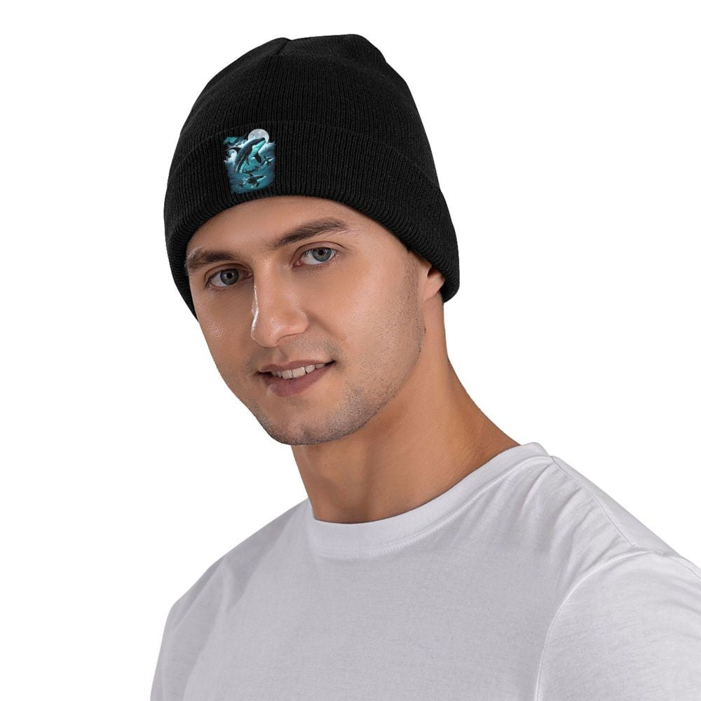 Orca Aquatic Sea Ocean Top Tees Killer Whale Warm Knitted Cap Hip Hop Bonnet Hat Autumn Winter Beanies Hats for Men Women Adult