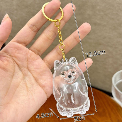 Dog Hair Collection Pendant Hair Storage Box Charm Pet Cute Keychains Clear Plastic Pet Hair Capsule Souvenirs DIY Gifts