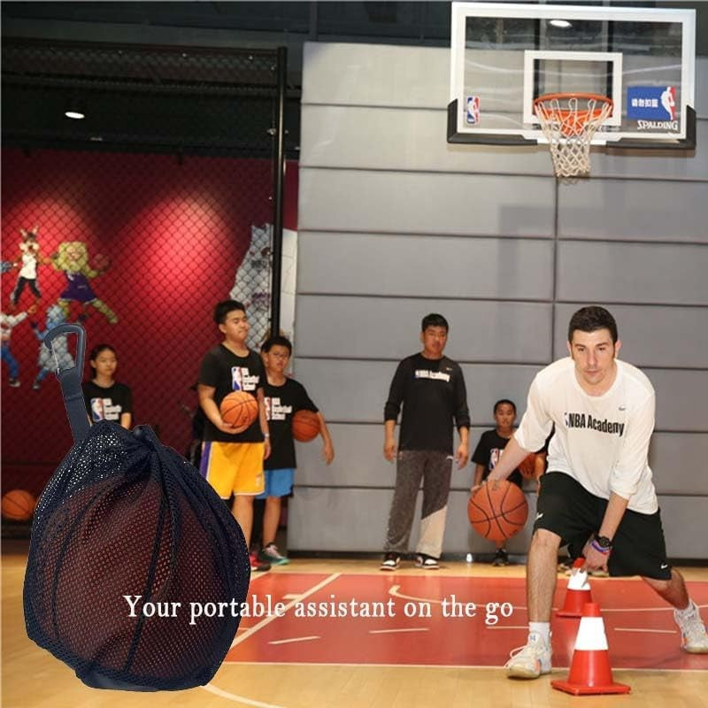 Mochila Portátil com Cordão, Bolsas Pequenas de Bolas para Pendurar, Bolsas de Armazenamento de Futebol, Vôlei, Basquete, Saco de Malha para Brinquedos de Jogo