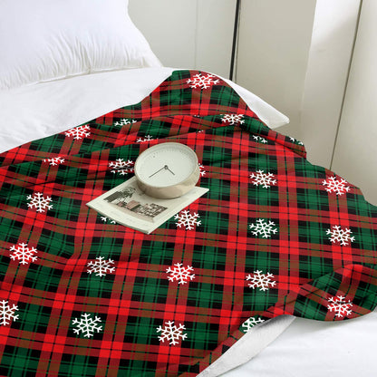Manta de Natal Xadrez de Inverno Colcha Cobertor Quente Macio de Flanela para Sofá, Decoração de Casa, Presentes de Fim de Ano