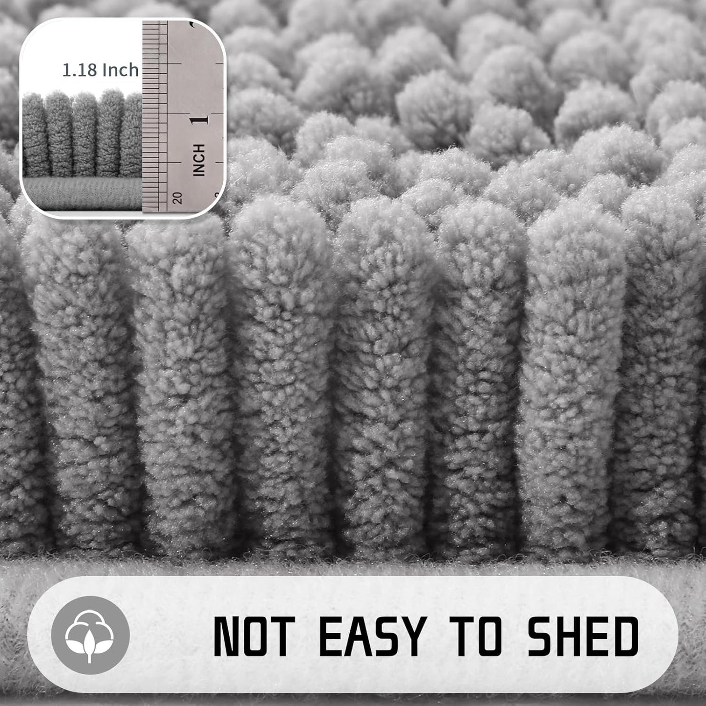 Bathroom Rugs Absorbent Machine Washable Non Slip Chenille Bath Mats Quick Dry Bathmat for Bath Shower Bedroom Door Mat