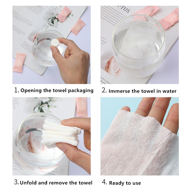 Bathroom Compressed Towel Disposable Capsules Towels Magic Face Care Tablet Non Woven Travel Portable Cloth Wipes Paper Tissue