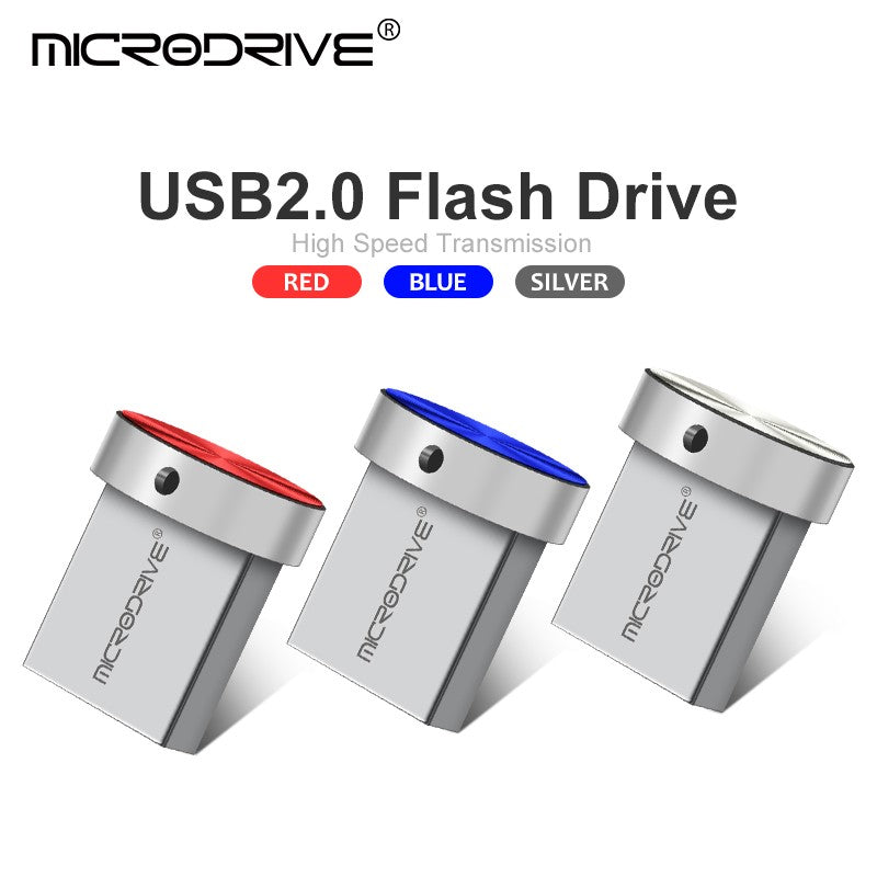 Pen Drive USB Mini de Metal 64GB 16GB 8GB 4GB À Prova D'Água Pen Drive USB 128GB 32GB de Alta Velocidade Portátil com Memória