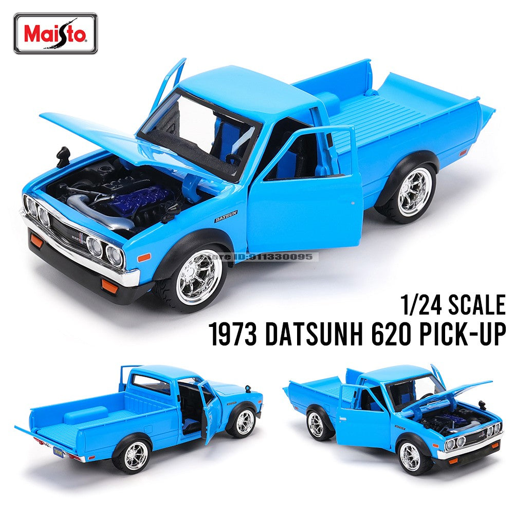 Maisto 1:24 Tokyo MOD Nissan 1973 Datsun 620 Pick-up carro de liga leve modelo artesanato decoração coleção brinquedo ferramenta presente fundição sob pressão