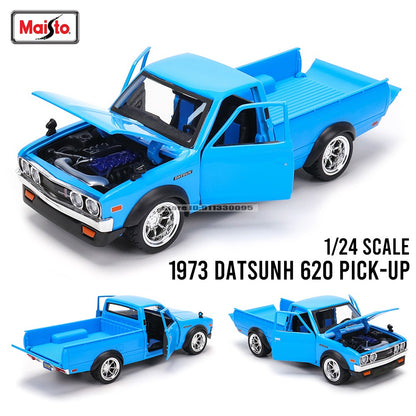 Maisto 1:24 Tokyo MOD Nissan 1973 Datsun 620 Pick-up carro de liga leve modelo artesanato decoração coleção brinquedo ferramenta presente fundição sob pressão