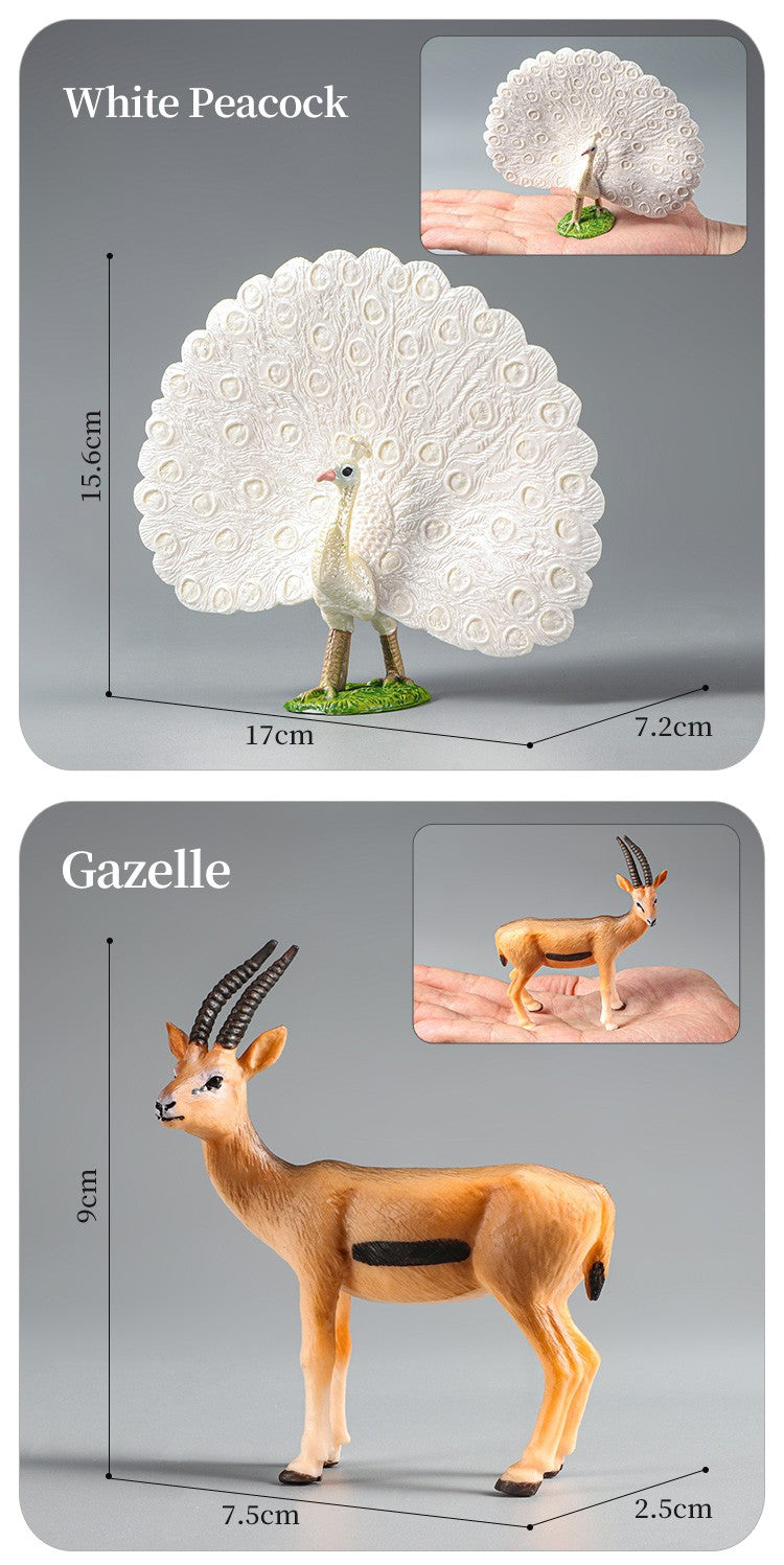 Conjunto de Brinquedos Montessori de Animais Selvagens - Leão Elefante Antílope Miniaturas de Animais Figuras de Ação Zoológico Presente Educacional para Crianças