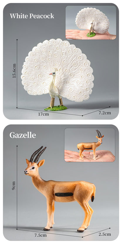 Conjunto de Brinquedos Montessori de Animais Selvagens - Leão Elefante Antílope Miniaturas de Animais Figuras de Ação Zoológico Presente Educacional para Crianças