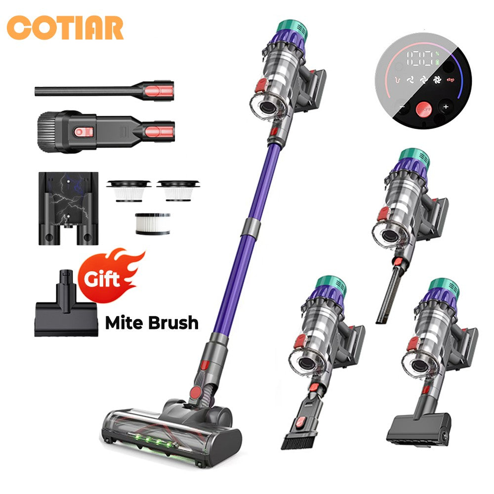 Aspirador de Pó Sem Fio COTIAR V22 650W 55000PA Eletrodoméstico Aspirador Portátil Acessórios de Limpeza Bateria Removível
