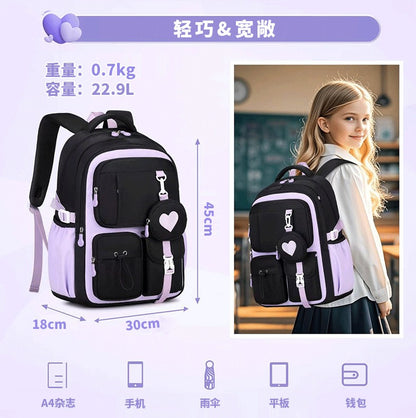Mochila Escolar Estojo Lancheira Love Pattern Três Peças Tecido Nylon Impermeável Menino Menina Adolescentes Mochila Tendência