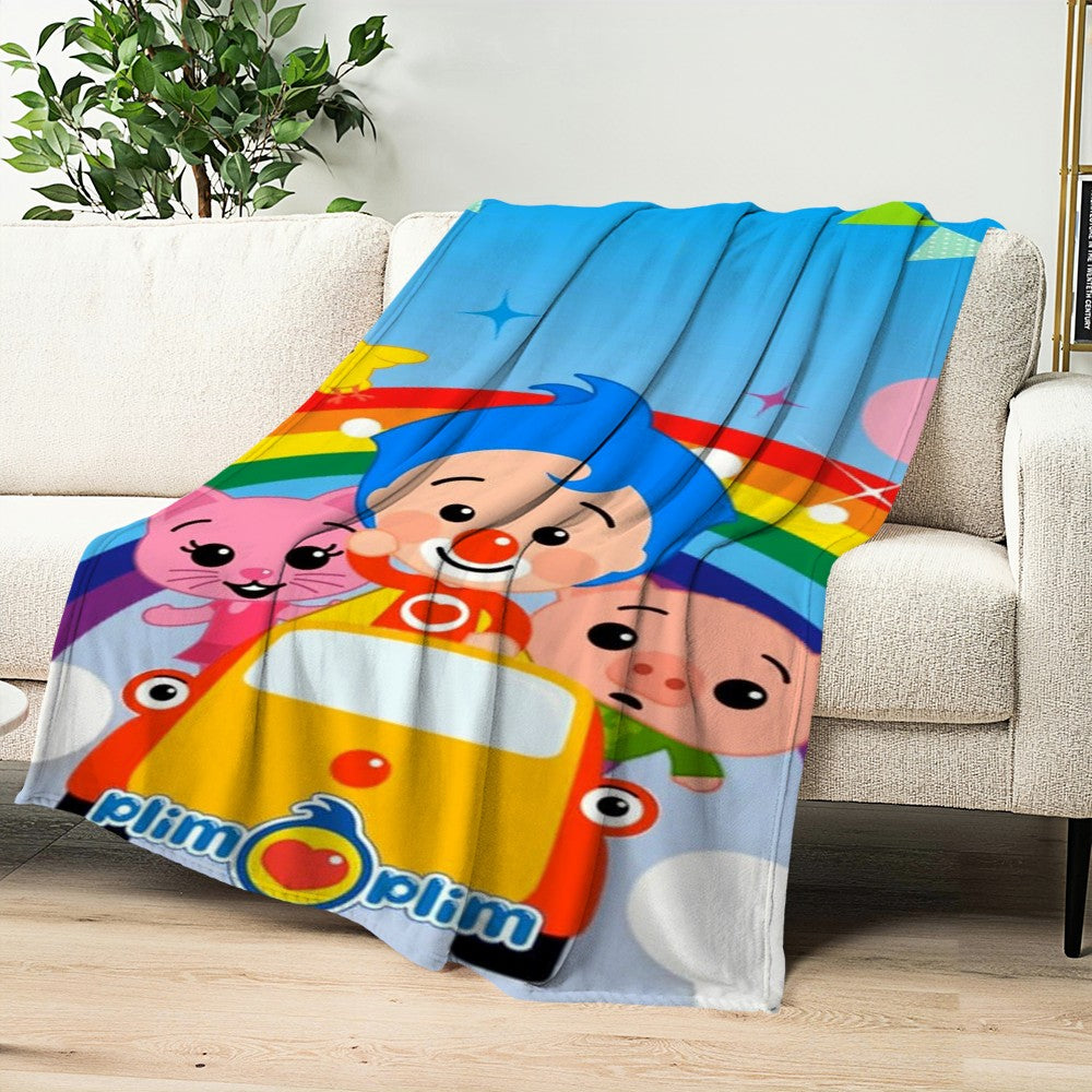 Manta de sofá, cama, quarto, macia e confortável, estampada com desenho P-Plim P-Plim, ideal para viagens e presentes.