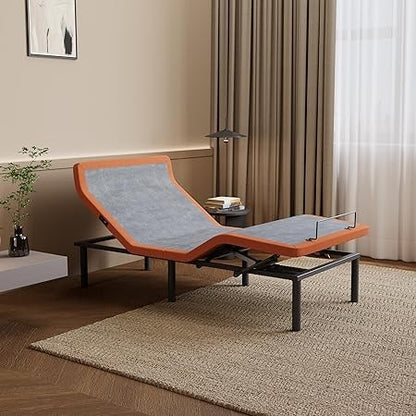 Base Ajustável para Cama Box com Massageador, Inclinação para Travesseiro, Inclinação Ergonômica, Gravidade Zero, Porta USB Dupla, Luz Noturna