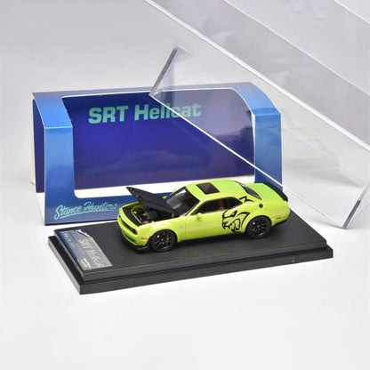 Novo Dodge Challenger Srt Hellcat Carro De Brinquedo Miniatura 1:64 Simulação Liga Abre Capô Presente Para Crianças