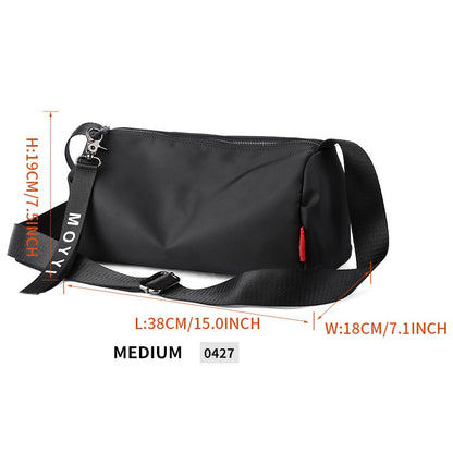 Men's Trendy Messenger Shoulder Bag Student Sports Waterproof Crossbody Sling Bags Leisure Design for Outdoor Solid Lightweight
